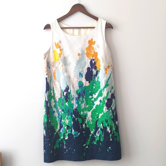 Eliza J Dresses & Skirts - Eliza J Watercolor Multicolor Floral Cotton Dress